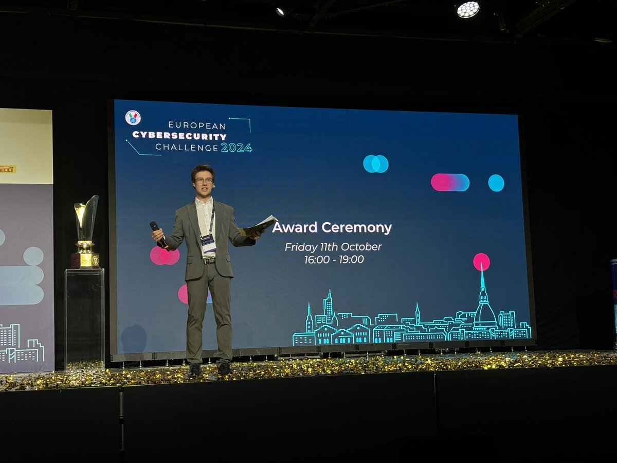 With heart and gratitude, Gianluca Dotti closes the event, but not our mission. Thank you all for making this edition extraordinary! The journey continues... 🚀💪 #ECSC2024