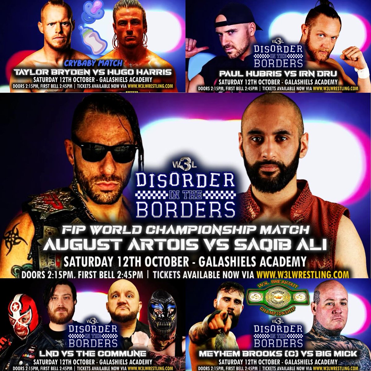 You don’t want to miss W3L Disorder in the Borders tomorrow in Galashiels. Tickets still available from W3LWrestling.com