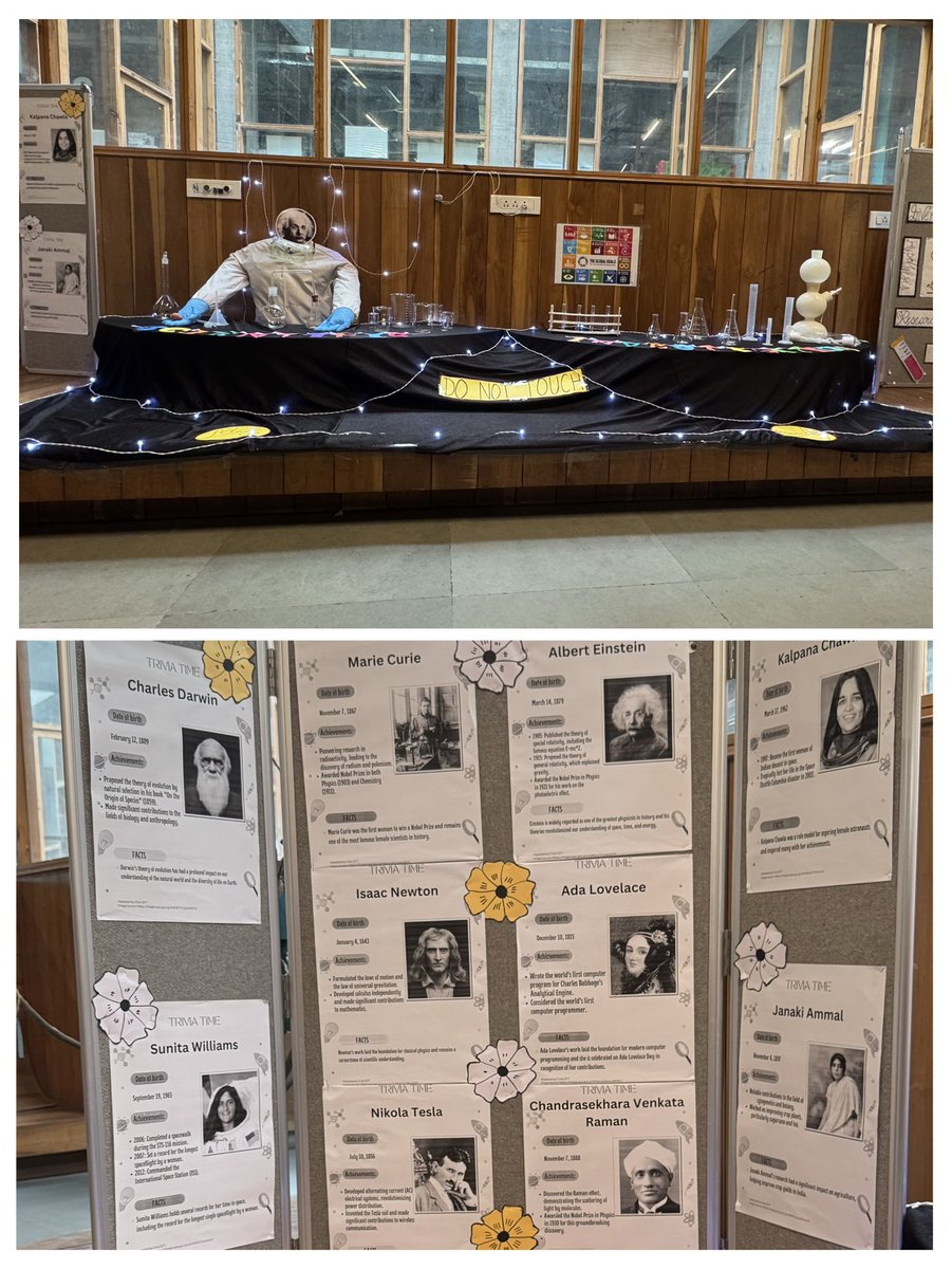 Science: Evolution Museum in the library, showcasing objects from past to present, sparked curiosity about technological advancements in Ss. Science trivia, lab apparatus, posters, &amp; displays simulated inquiry, encouraging them to become curious as we gauged the prior knowledge!
