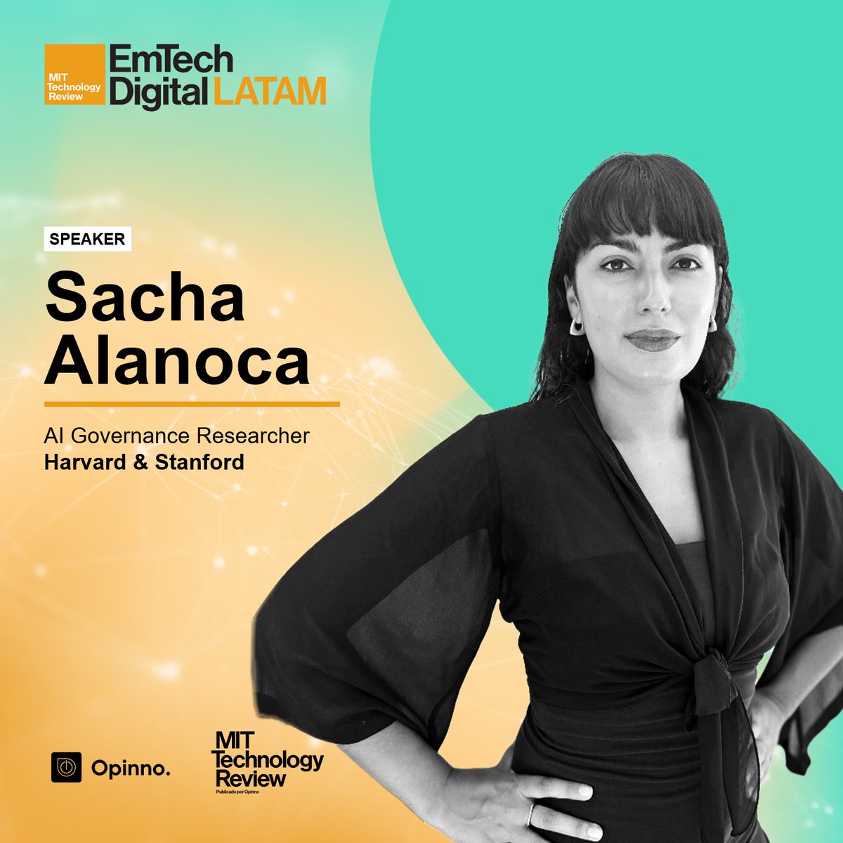 EmTechLATAM's tweet image. 🤖 IA y Sostenibilidad a la carta ♻️Sacha Alanoca, AI Governance Researcher - Harvard &amp;amp; Stanford, nos hablará sobre la regulación de la IA y las opciones locales para promover un uso responsable, en el #EmTechDigitalLATAM2024 

🎟️ Entradas AQUÍ: emtechlatam.com