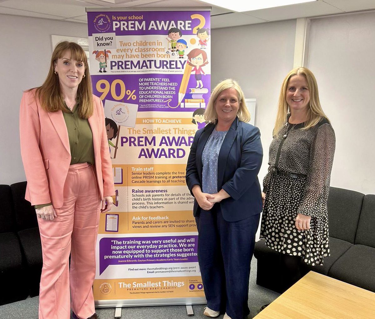 We were delighted to welcome Deputy PM (and fellow prem mum) <a href="/AngelaRayner/">Angela Rayner</a> to one of our Prem Aware schools today!

We spoke about the lasting impact of premature birth, parental mental health and making sure all neonatal families are recognised in the new Employment Rights Bill.