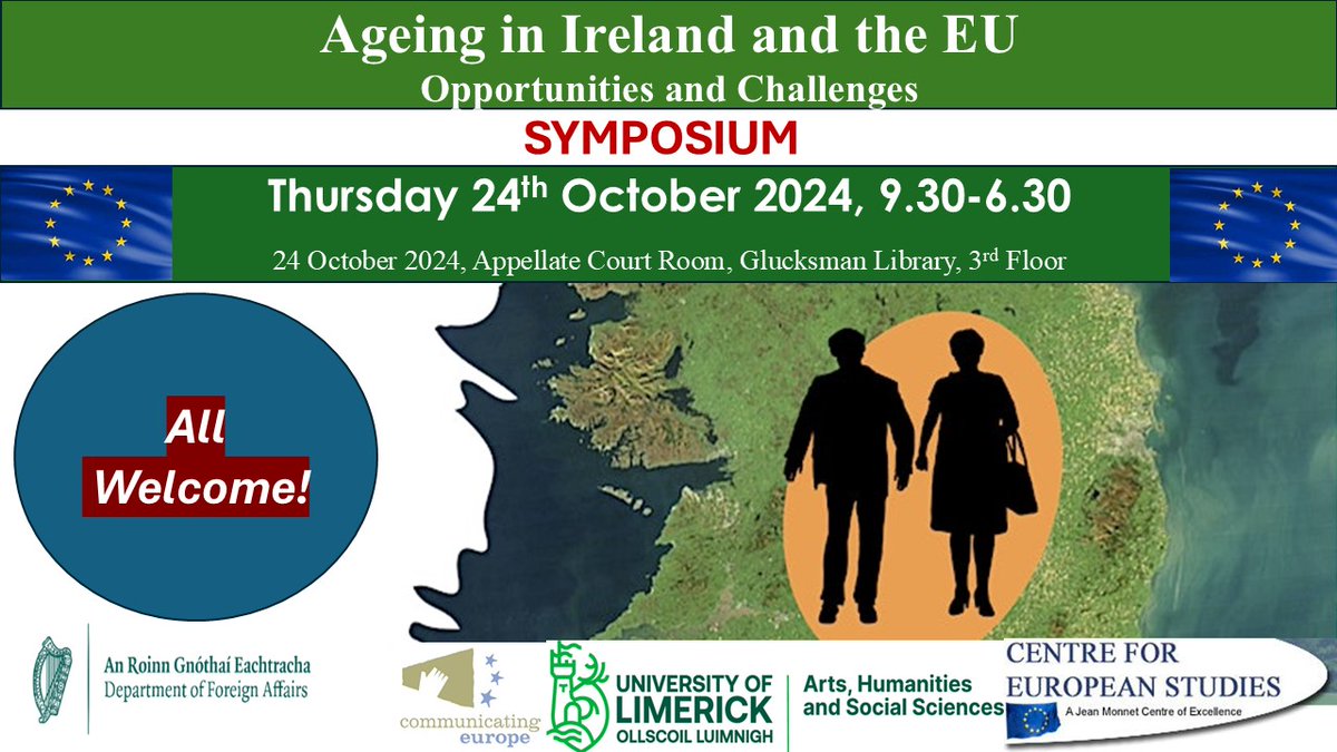 Centre for European Studies (CEUROS) (@ceuros_ul) on Twitter photo We're looking forward to our next in-person CEUROS event, which will delve into the opportunities and challenges around ageing in Ireland & the EU.
The event is free but please check out the programme and register via the link below.
Thanks to <a href="/dfatirl/">Irish Foreign Ministry</a> #CommunicatingEurope We're looking forward to our next in-person CEUROS event, which will delve into the opportunities and challenges around ageing in Ireland & the EU.
The event is free but please check out the programme and register via the link below.
Thanks to <a href="/dfatirl/">Irish Foreign Ministry</a> #CommunicatingEurope