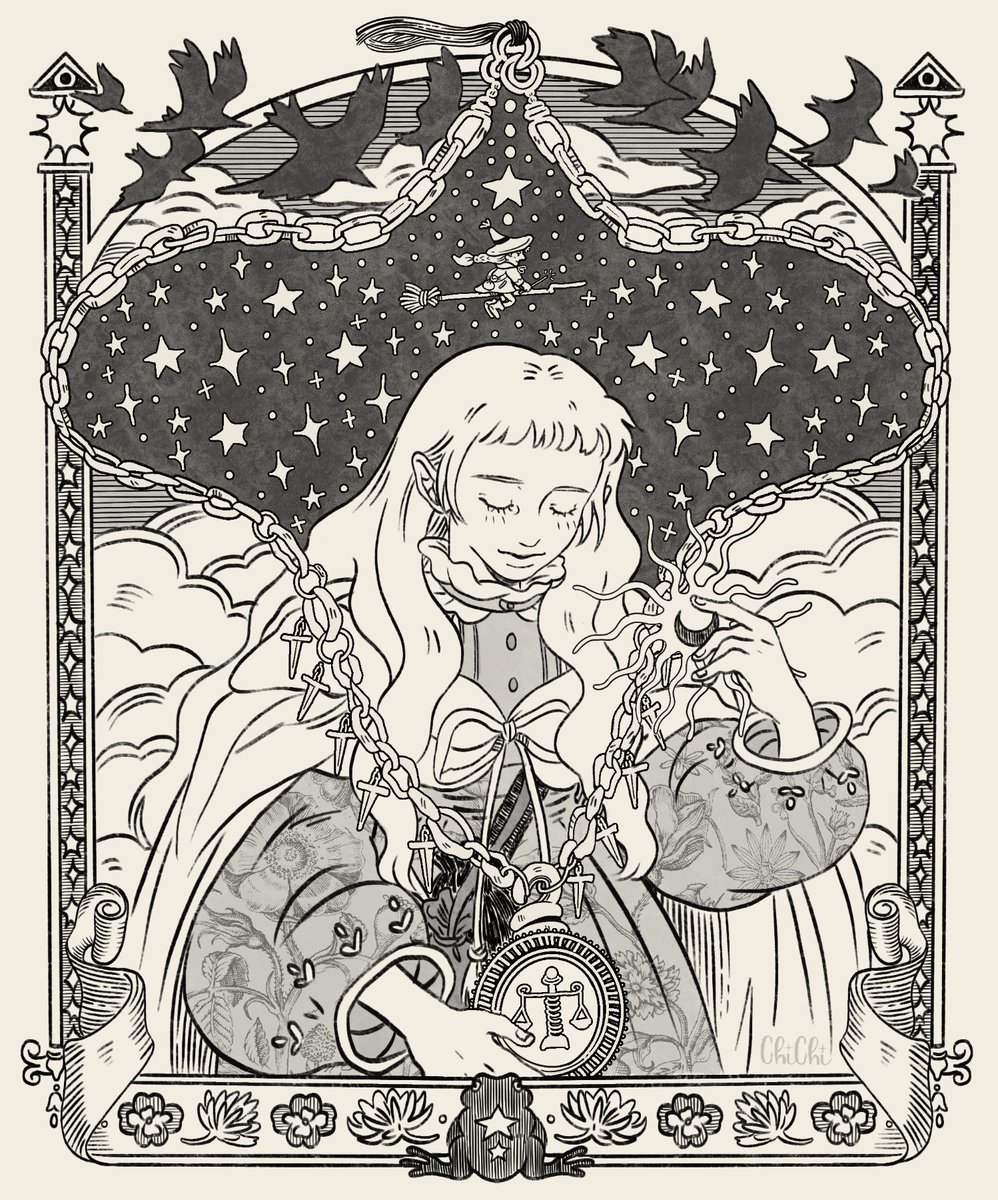 Chichitea11's tweet photo. Witch 🌟🔮
#drawtober #inktober #drawing https://t.co/muhLuRQ3G2
