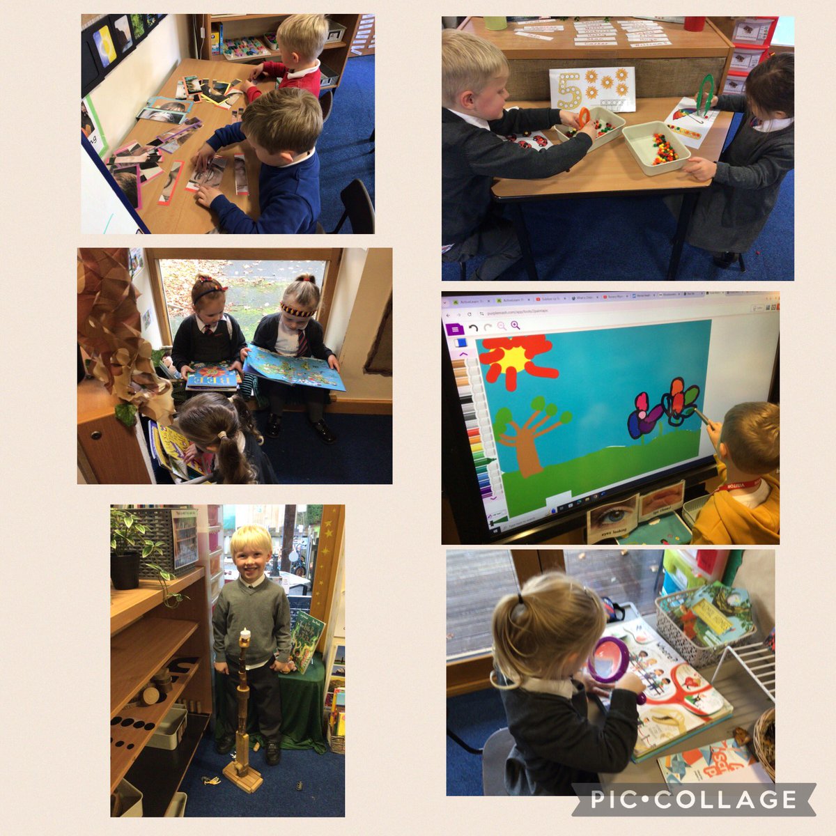 MrsPattersonC's tweet photo. Here are our completed self portraits… you may just recognise someone! 🎨 🖼😉 Also, a snapshot of our week in Reception @Hollymountbury , including #HelloYellow Day in support of #WorldMentalHealthDay 💛 https://t.co/PfBUHU5fp2