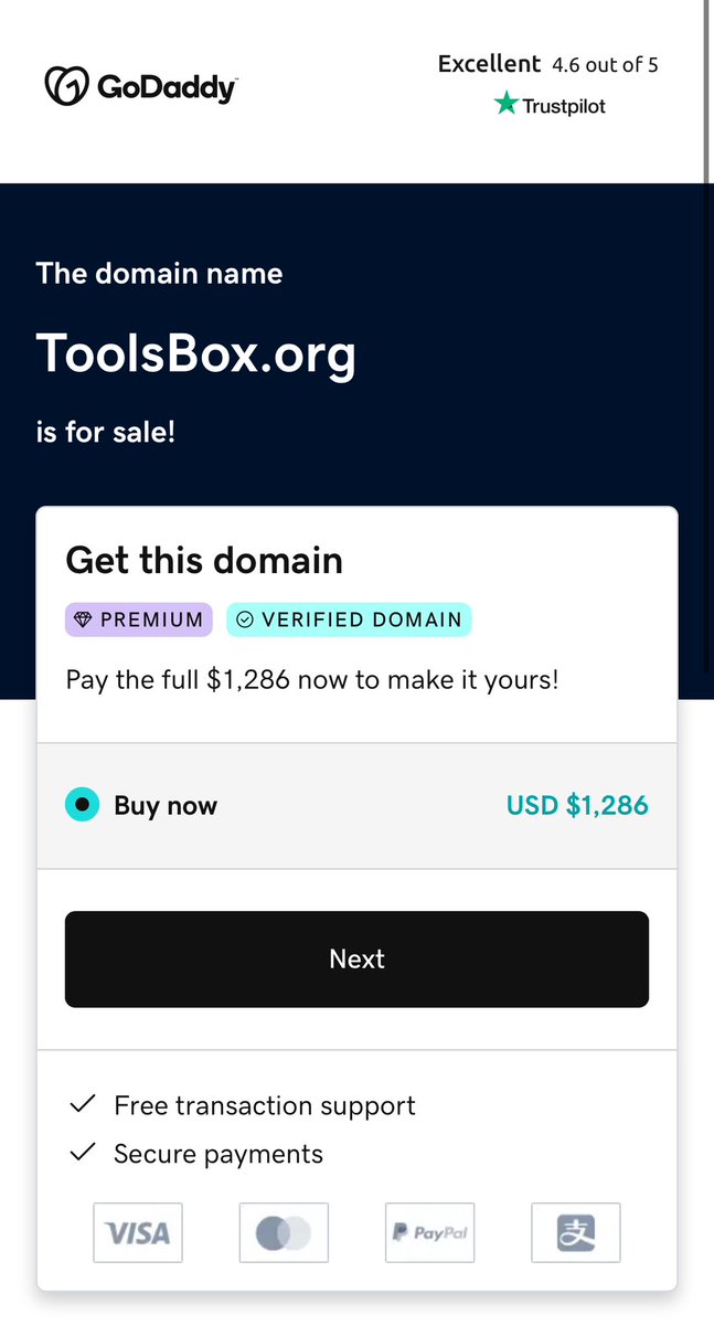 metaverse_gym's tweet image. 🚨 BREAKING 🚨

Own ToolsBox.org ⚒️ 🧰 for just $1,286 😲

Premium, Verified Domain ✔️ Ready for your next big project!

Don’t miss out—this could be your next million-dollar idea

#DomainsForSale #ToolsBox #Tech #tools #Business #Startup #Optimus #Cybercab #domains