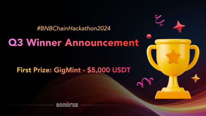 BNB Chain Hackathon 2024 Q3 Winner Announced