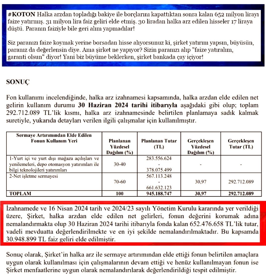 Traderyaa's tweet photo. Biz paramızı faize değil, borsaya yatıralım diye KOTON aldık.. Paramız %50 eridi..

KOTON ise bizden aldığı parayı faize yatırmış

Ahlakın bittiği yerde borsa başlar

#bist100 https://t.co/4TWg0OX7Vh