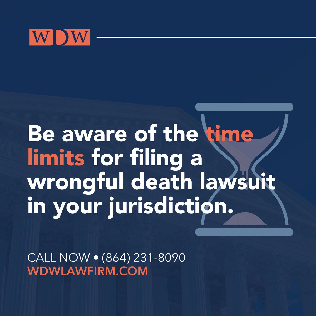 WDW_Law_Firm's tweet photo. In South Carolina, wrongful death claims must be filed within three years of the date of the person's death. We’re dedicated to guiding you through the legal process and ensuring your claim is handled promptly.

 https://t.co/0cUvjlYqDp

#WhiteDavisandWhite #law #lawyer #legal https://t.co/rjfQFYBPjR