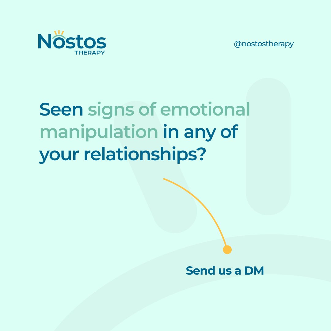 NostosTherapy's tweet image. Reclaim your emotional power with help from Nostos Therapy. Send us a message now.

#ManipulationAwareness #EmotionalHealth #WellbeingMatters
#Reclaiminglife