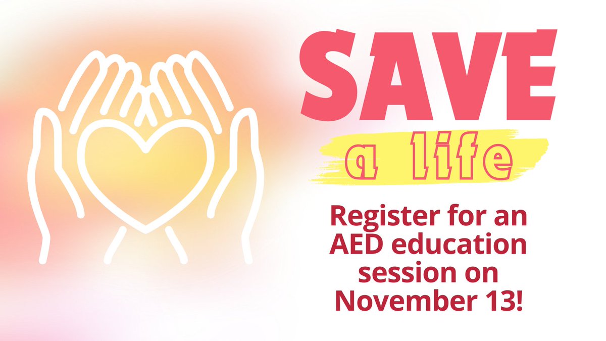 Pitt Environmental Health and Safety (EH&S) (@pittehs) on Twitter photo You could save a life! All <a href="/PittTweet/">University of Pittsburgh</a> students, faculty, and staff can learn how to use an AED on Wednesday, November 13. Environmental Health & Safety is hosting 6 sessions throughout the day. Register at:
pitt.co1.qualtrics.com/jfe/form/SV_aX… You could save a life! All <a href="/PittTweet/">University of Pittsburgh</a> students, faculty, and staff can learn how to use an AED on Wednesday, November 13. Environmental Health & Safety is hosting 6 sessions throughout the day. Register at:
pitt.co1.qualtrics.com/jfe/form/SV_aX…