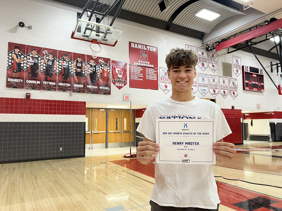 Congratulations to Hamilton High School senior Henry Mrotek who has been selected as the Box Athlete of the Week! <a href="/wissportsnet/">WisSports.net</a>