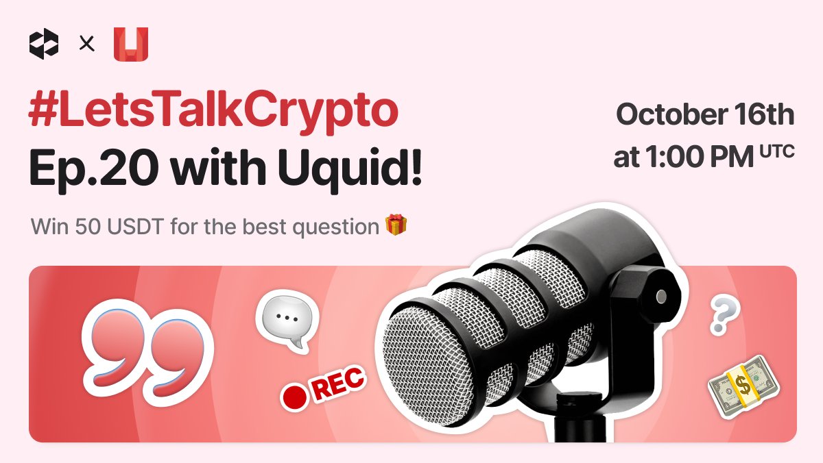 LetsExchange (@letsexchange_io) on Twitter photo 🔥 Join us for an exclusive AMA with <a href="/uquidcard/">UQUID - Web3 Shopping Infrastructure</a> on October 16th at 1 PM UTC for episode 20 of #LetsTalkCrypto!
We’ll dive deep into Uquid’s innovative solutions, exploring:
🔸 How "Payin3" enhances purchasing flexibility
🔸 How multi-chain strategy benefits crypto shoppers
🔸 🔥 Join us for an exclusive AMA with <a href="/uquidcard/">UQUID - Web3 Shopping Infrastructure</a> on October 16th at 1 PM UTC for episode 20 of #LetsTalkCrypto!
We’ll dive deep into Uquid’s innovative solutions, exploring:
🔸 How "Payin3" enhances purchasing flexibility
🔸 How multi-chain strategy benefits crypto shoppers
🔸