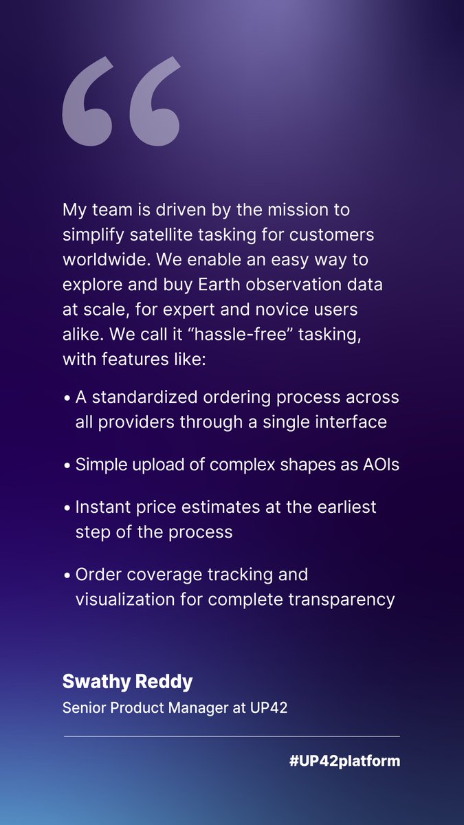How are we making satellite tasking easier for our customers? Hear directly from our tasking team:

#UP42platform