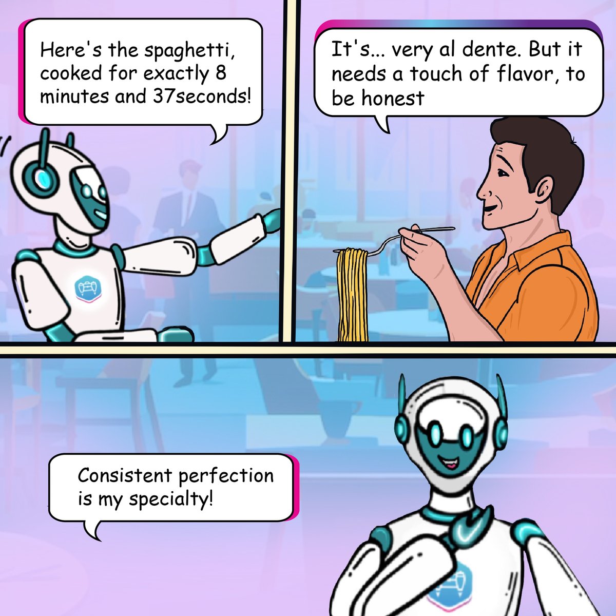 ChirpnAi's tweet image. Would you hire AI as a chef? 

Be careful because #AI might not have instincts.exe in its database! 

Here is a hilarious scenario in which Chipper become a #chef for a day! 

Follow @ChirpnAi! 
 
#applicationsofAI #artificialintelligence #usa #TGIF #memes #weekend #fridayfun