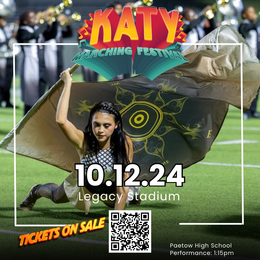 Katy Marching Festival (@katymarching) on Twitter photo Tickets now on sale for the #katymarchingfestival on October 12, 2024 featuring some of the top bands in the area. @fineartskatyisd #katyisdfinearts #katymarchingfestival #highschoolmarchingband <a href="/PaetowBands/">Paetow Panther Bands</a> π· <a href="/pacomontoya/">Paco Montoya</a> Tickets now on sale for the #katymarchingfestival on October 12, 2024 featuring some of the top bands in the area. @fineartskatyisd #katyisdfinearts #katymarchingfestival #highschoolmarchingband <a href="/PaetowBands/">Paetow Panther Bands</a> π· <a href="/pacomontoya/">Paco Montoya</a>