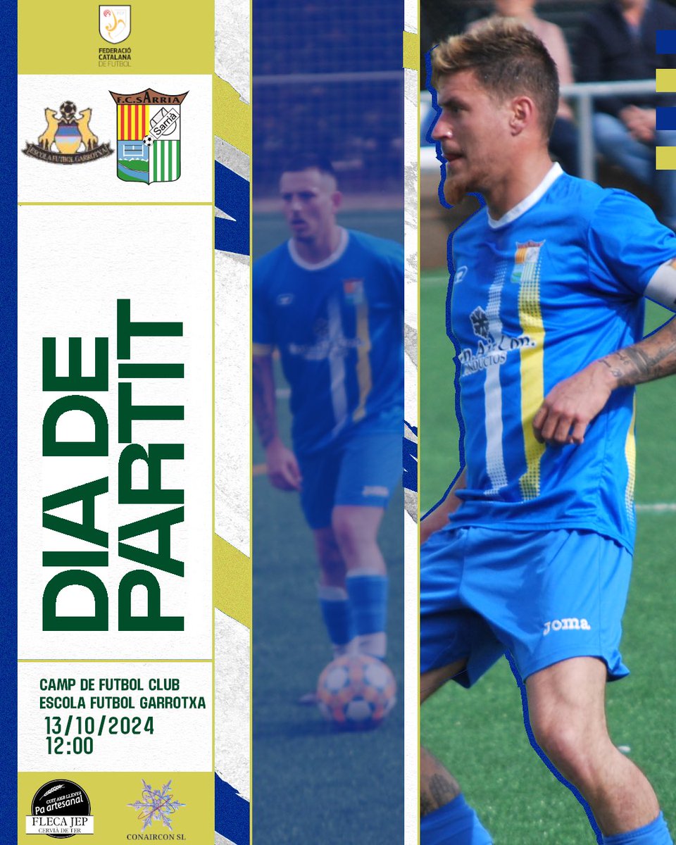 ⚽️ Jornada 4 - Tercera Catalana
  ⚔️ <a href="/EfGarrotxa/">EFGarrotxa</a> 🆚 Primer Equip 
📆 Diumenge 13/10
⏰ 12:00h  
📍Camp de futbol Club Escola Futbol Garrotxa

💚🤍 Vina animar al primer equip