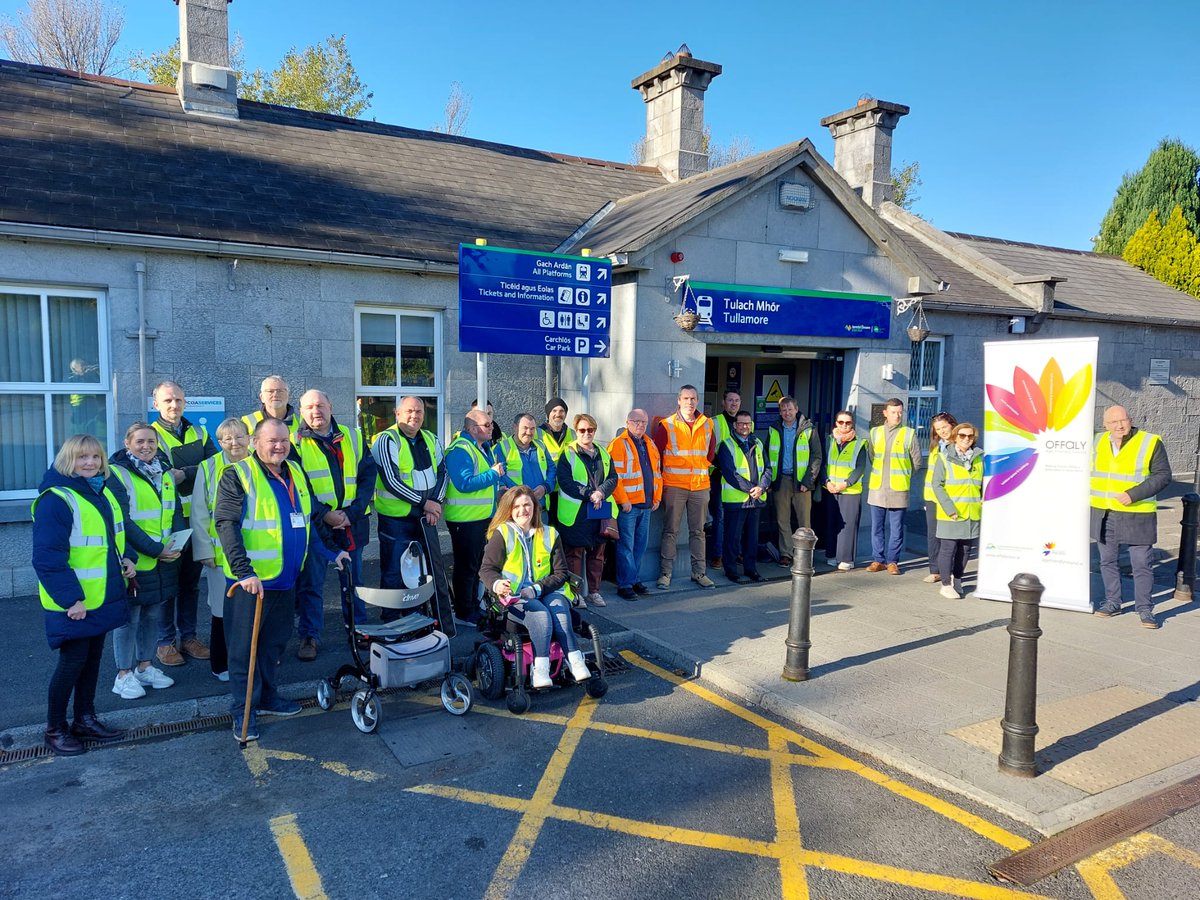 Today we are in Co. Offaly to complete a walkability audit of Tullamore Train Station. Another train station working to become more Age Friendly. <a href="/IrishRail/">Iarnród Éireann</a> <a href="/AgeOffaly/">Offaly Age Friendly</a> <a href="/offalycoco/">Offaly County Council</a>
