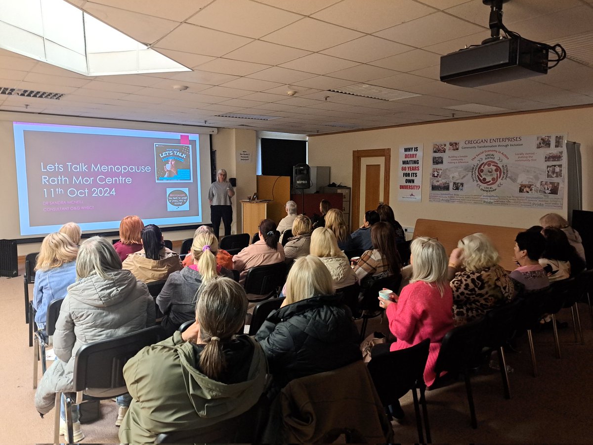 FocusDerry's tweet image. Session 4 Women's Health Programme. Let's Talk About Menopause delivered by Dr Sandra McNeill @rathmor ahead of #worldmenopauseday