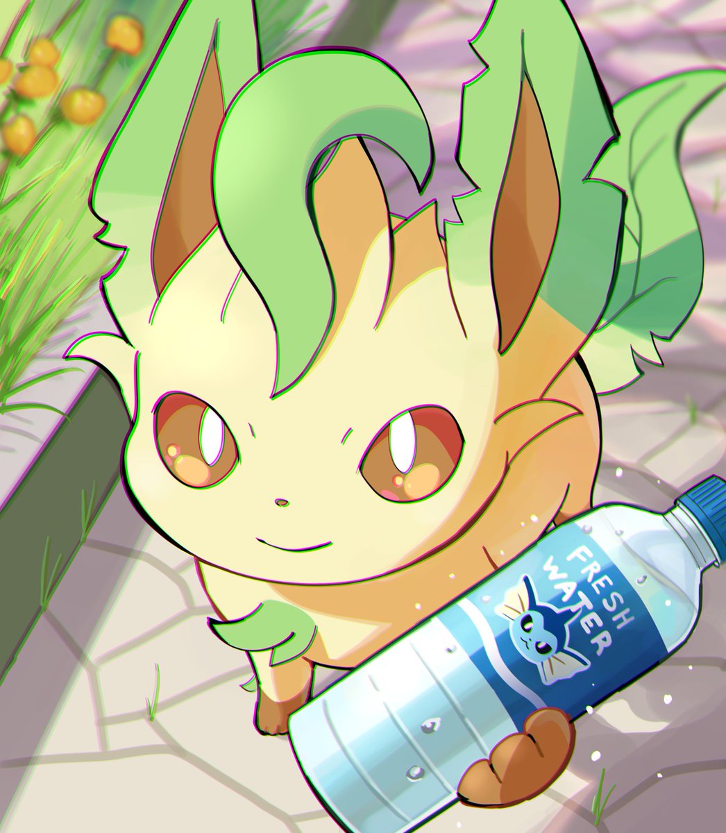 Leafeon's reminder to stay hydrated