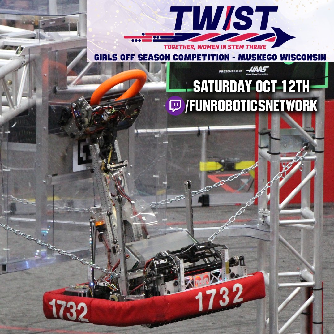 FUN FRC (@funfrc) on Twitter photo Check out TWIST LIVE NOW at twitch.tv/funroboticsnet…
TWIST (Together, Women in STEM Thrive) is an Off Season event centered around creating an empowering and inclusive environment for girls to take their skills to the next level.
Hosted by <a href="/warriorbots6421/">WarriorBots6421</a> Check out TWIST LIVE NOW at twitch.tv/funroboticsnet…
TWIST (Together, Women in STEM Thrive) is an Off Season event centered around creating an empowering and inclusive environment for girls to take their skills to the next level.
Hosted by <a href="/warriorbots6421/">WarriorBots6421</a>