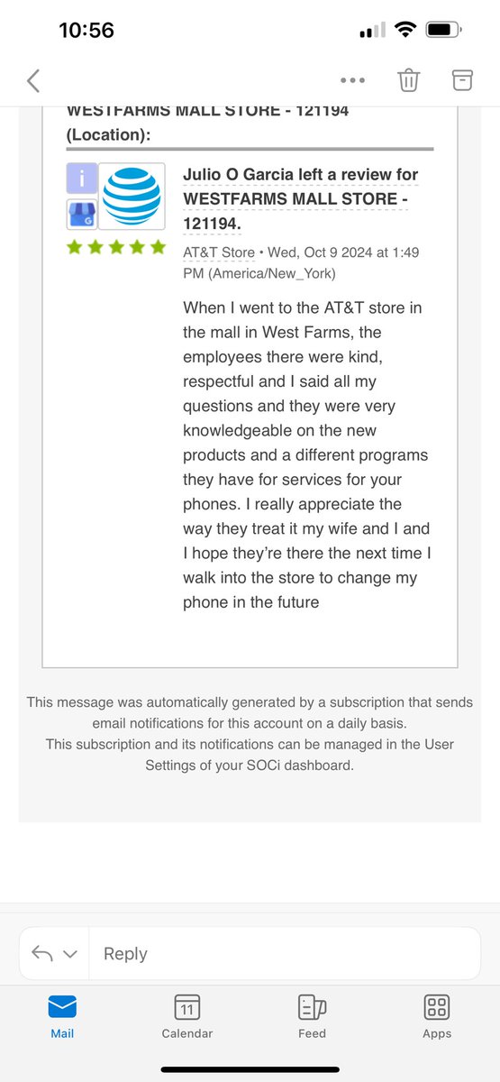 Another great customer experience for Team Westfarms Mall. Leading by example 
#WeServeNES <a href="/firas_smadi/">Firas Smadi</a> <a href="/keroninc/">Keron Incarnato</a> <a href="/TheNEStates/">Northeast States</a> <a href="/Auvino15/">Arnold Uvino</a>