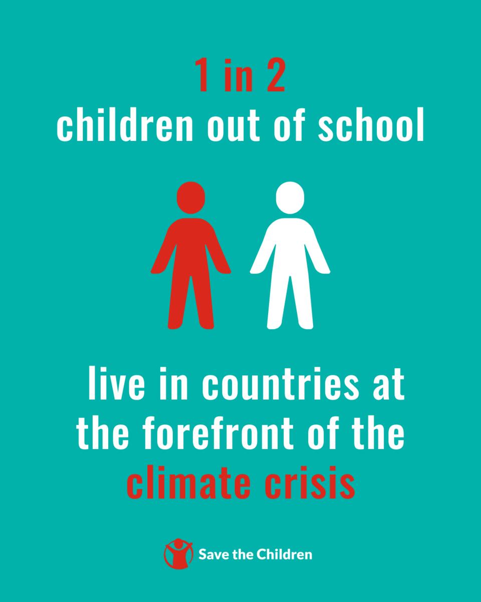 SaveCEO_Intl's tweet photo. The climate crisis is impacting children’s ability to learn.
Children’s rights, needs, and voices must be placed at the heart of the response to climate change.
#SaveTomorrow https://t.co/rmGMa4N1iO