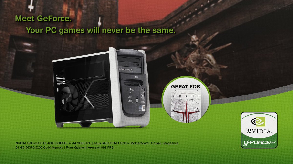 NVIDIA GeForce UK (@nvidiageforceuk) on Twitter photo GeForce 256 Era Inspired PC GIVEAWAY: <a href="/peachietech/">peachie ๐ฒ</a>'s classic HP Pavilion rig โก
Powered by a GeForce RTX 4080 SUPER, this mini sleeper build is ready for all PC games - no floppy disks needed.
Like + Comment #GeForceDay to enter to WIN! GeForce 256 Era Inspired PC GIVEAWAY: <a href="/peachietech/">peachie ๐ฒ</a>'s classic HP Pavilion rig โก
Powered by a GeForce RTX 4080 SUPER, this mini sleeper build is ready for all PC games - no floppy disks needed.
Like + Comment #GeForceDay to enter to WIN!