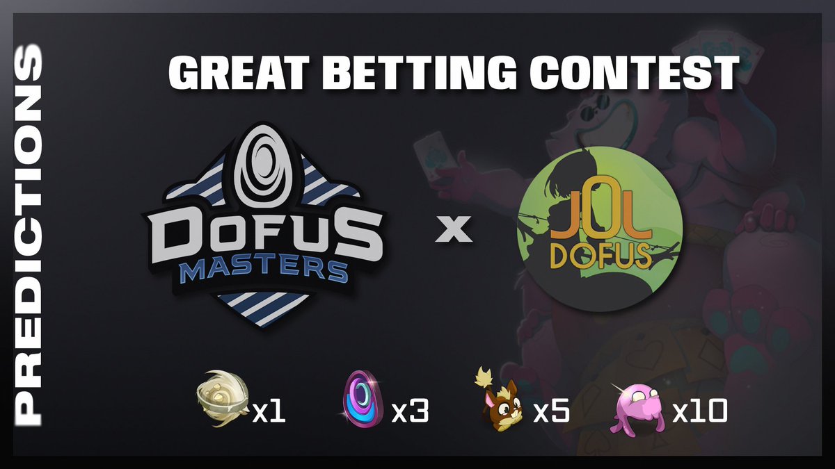 We know you've missed it: a new <a href="/JOL_Dofus/">JeuxOnLine - DOFUS</a> betting contest is open for the Dofus Masters!

There are lots of bets to place on the group matches, so go to dofus.jeuxonline.info/paris/competit… to try your luck 😎