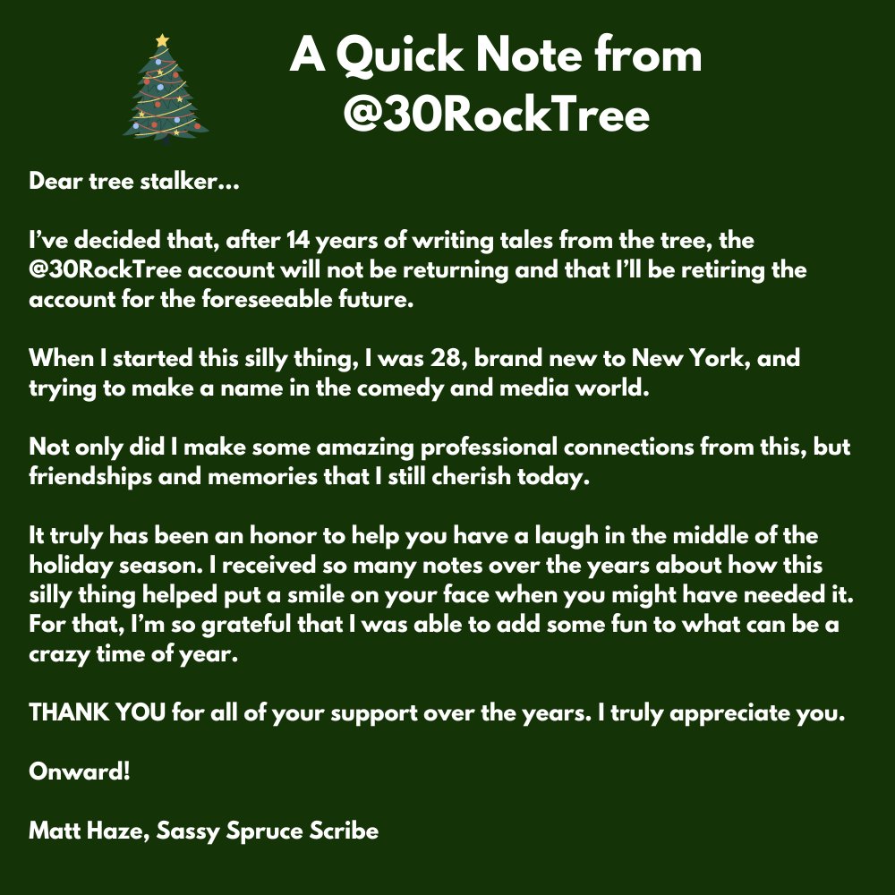 A note from the Senior Spruce Scribe...