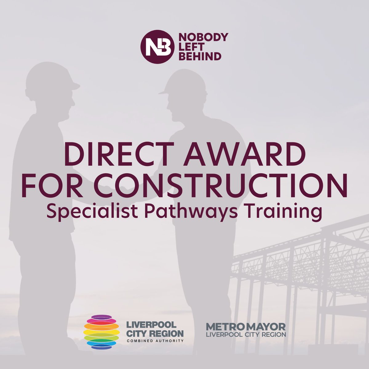 Nobody Left Behind (@nlbcic) on Twitter photo NLB has been awarded a direct award to deliver skills bootcamps throughout 2024 & 2025 for <a href="/LpoolCityRegion/">Liverpool City Region</a>! We will be skilling people within specialist construction areas, with guaranteed job interviews. If you are a Merseyside construction employer contact admin@nlb-cic.co.uk NLB has been awarded a direct award to deliver skills bootcamps throughout 2024 & 2025 for <a href="/LpoolCityRegion/">Liverpool City Region</a>! We will be skilling people within specialist construction areas, with guaranteed job interviews. If you are a Merseyside construction employer contact admin@nlb-cic.co.uk