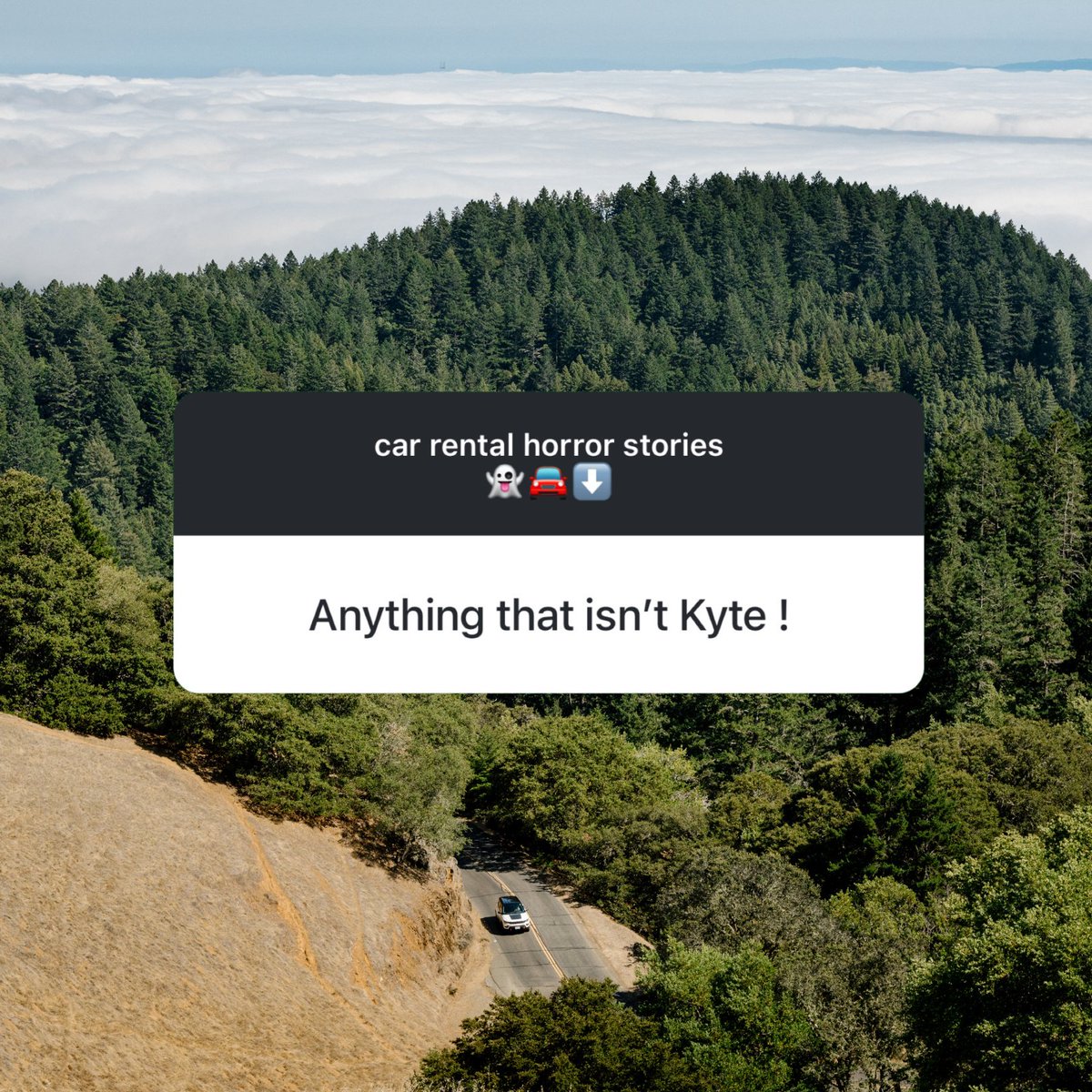 DriveKyte's tweet image. We asked, you answered 👻 From flat tires to bad smells, here are some memorable rental car horror stories from our community. Swipe through to check them out, and for your next trip, just book a Kyte kyte.com