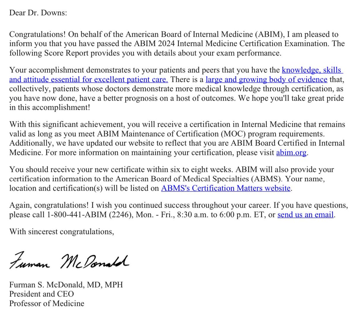 Darrell Downs, MD (@djdownsmd) on Twitter photo Another milestone in the 📚 ✅
🥼Officially <a href="/ABIMcert/">American Board of Internal Medicine (ABIM)</a> certified‼️
I will forever be an Internist first!
Huge thank you to my mentors, colleagues and my family for the never ending support!
#ABIM #IMProud #MedTwitter Another milestone in the 📚 ✅
🥼Officially <a href="/ABIMcert/">American Board of Internal Medicine (ABIM)</a> certified‼️
I will forever be an Internist first!
Huge thank you to my mentors, colleagues and my family for the never ending support!
#ABIM #IMProud #MedTwitter