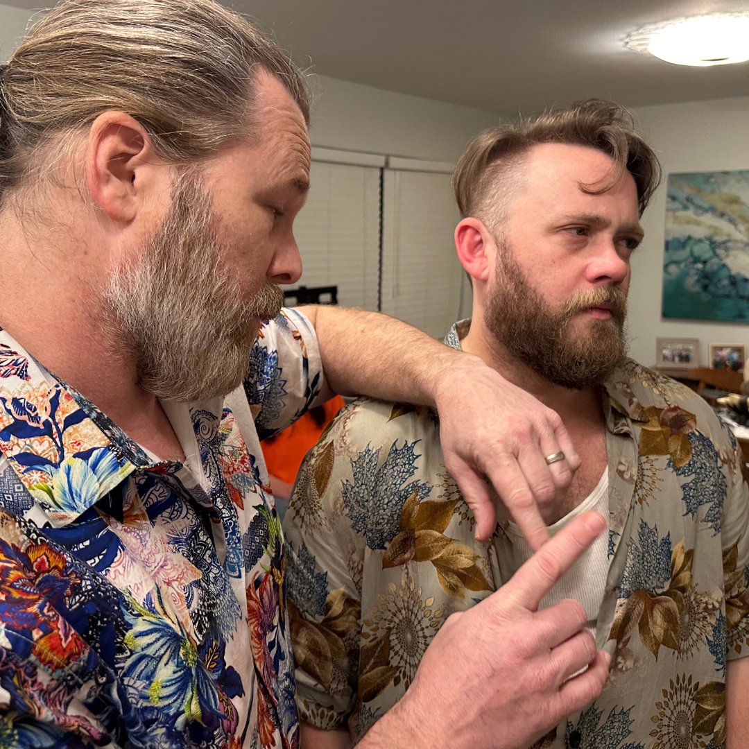 FoldingC's tweet photo. More bts pics to entice you to come to our show! Is it a even Chairs rehearsal without at least two floral button downs?

Tickets on sale now!

#bts #goofballs #comic #sketchcomedy #lol #rehearsals https://t.co/4cAH7JMiXk
