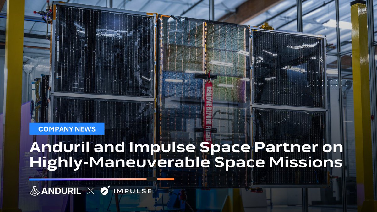 Impulse Space (@gotoimpulse) on Twitter photo Impulse Space and <a href="/anduriltech/">Anduril Industries</a> are partnering to deliver autonomous in-space mobility for select national security missions. Combining our Mira vehicle with Anduril’s Lattice AI platform brings next-gen capabilities for RPO, Space Control, & SDA.
🔗 impulsespace.com/updates/anduri… Impulse Space and <a href="/anduriltech/">Anduril Industries</a> are partnering to deliver autonomous in-space mobility for select national security missions. Combining our Mira vehicle with Anduril’s Lattice AI platform brings next-gen capabilities for RPO, Space Control, & SDA.
🔗 impulsespace.com/updates/anduri…