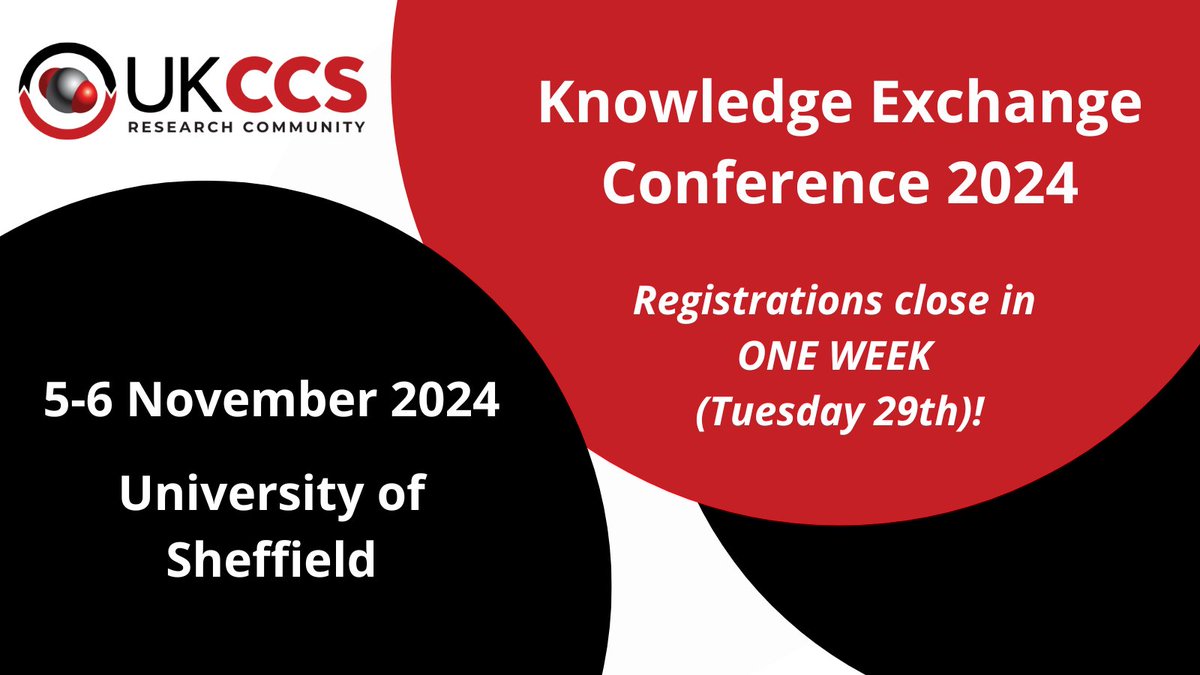Registrations for our Knowledge Exchange Conference 2024 close in ONE WEEK (Tuesday 29th October)!!

The conference runs from 11.00am on Tuesday 5th until 2pm on Wednesday 6th November.

The full agenda, with speaker bios and abstracts, can be found here - ukccsrc.ac.uk/knowledge-exch…