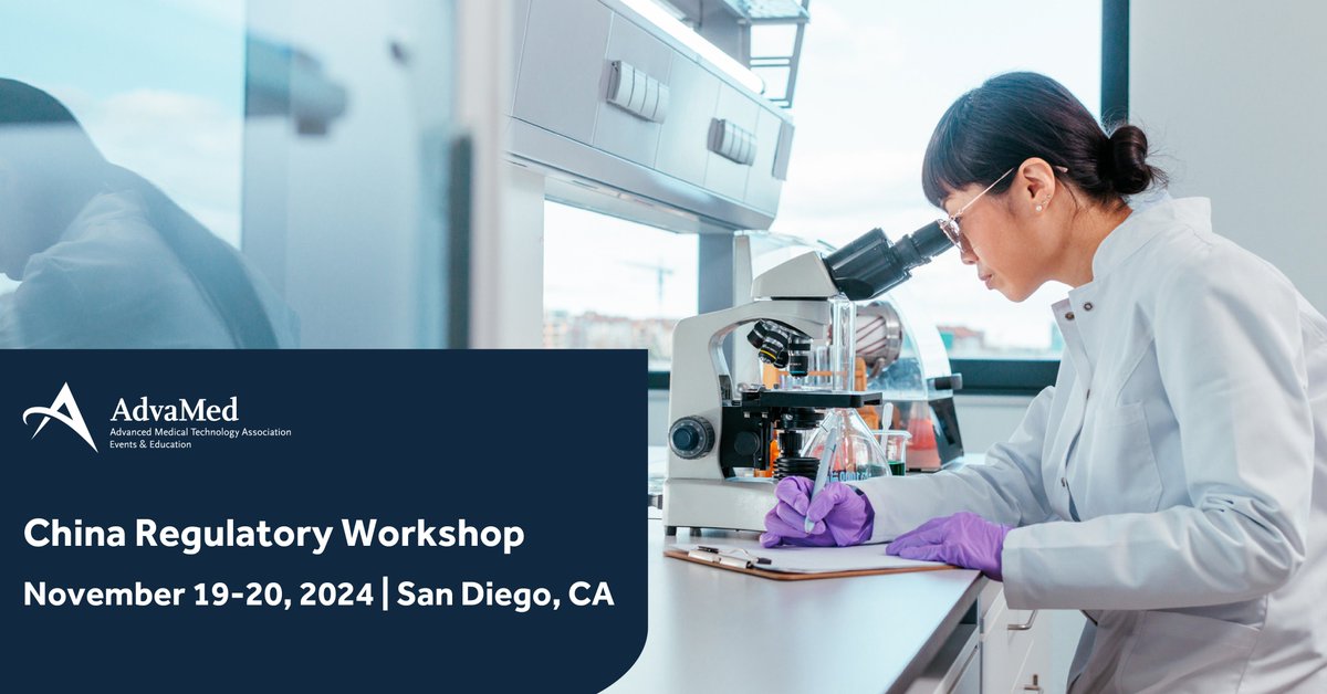 The full agenda for our China Medical Device Regulatory Workshop, Nov 19-20 in San Diego, is now live! Join us for expert insights on navigating China’s regulatory landscape for medical devices. Explore the agenda and secure your spot today!

🔗advamed.org/events/china-r…