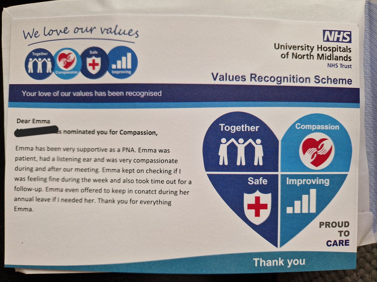 EmmaAllenx's tweet photo. Pleasure to receive this yesterday 🫶 loving my role as a PNA and supporting staff in the ED department 💫 #professionalnurseadvocate https://t.co/HFWxf1f3GV