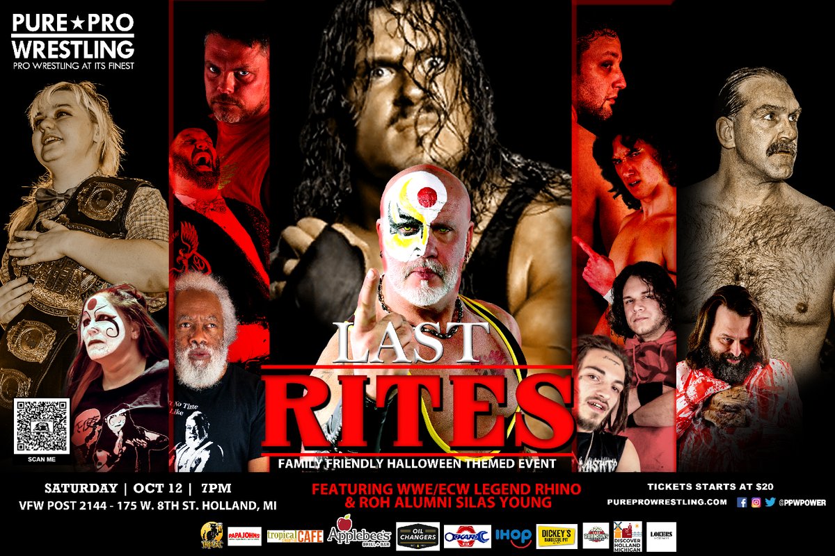 PPWPower's tweet image. 🎃👻 Parents, get your little ones ready for some spooky fun! Our Kids #Halloween Costume Contest kicks off at 5:30 p.m.—arrive early to join in before the wrestling action starts at #VFW Post 2144!
.
.
.
.
.
.
.
.
#prowrestling #michigan #hollandmi #wrestling