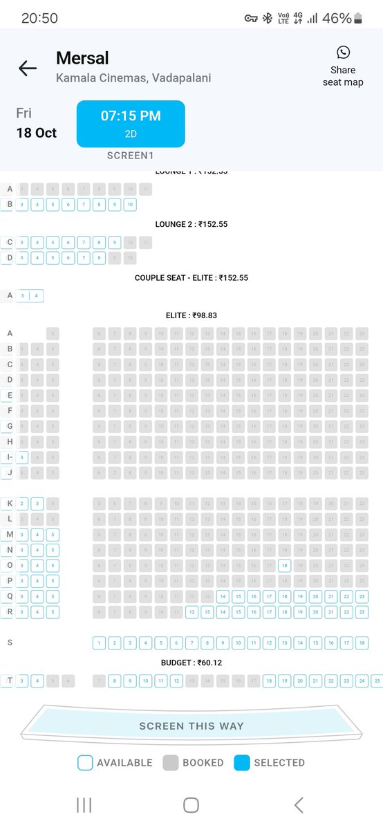 Ajaychairman's tweet image. This is what stardom is!
Kamala cinemas announced screening of old blockbusters #Mersal , #Leo &amp;amp; #Kaththi 
Just look at the bookings. 🔥 🔥 🔥