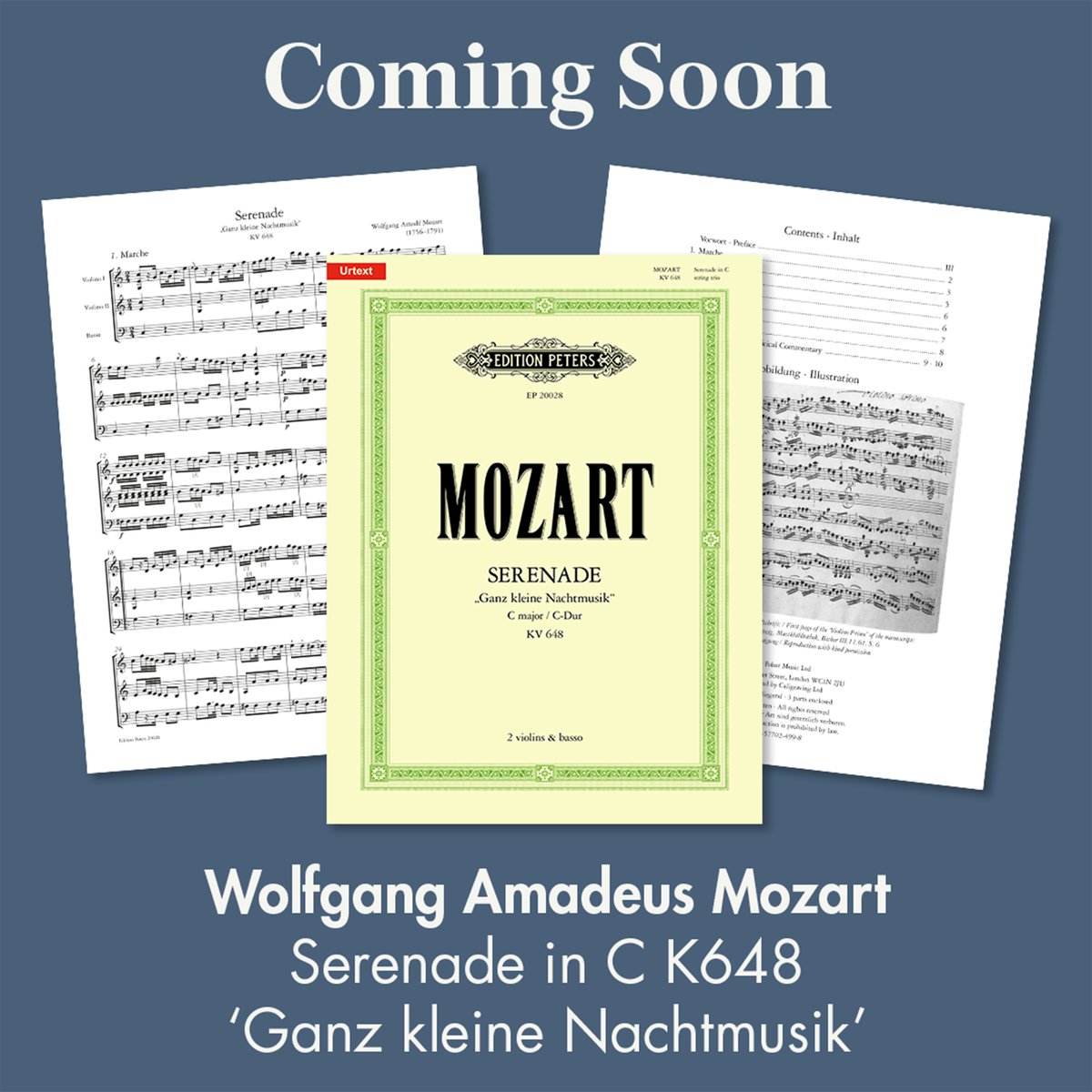 peters_edition's tweet photo. Mozart masterpiece rediscovered: first Urtext edition of ‘Ganz kleine Nachtmusik’ will be published by Edition Peters on October 31, 2024! 🎶🎻

Read the full article here: https://t.co/Y8Wzl3CPE6 https://t.co/tIbbGl9i8a