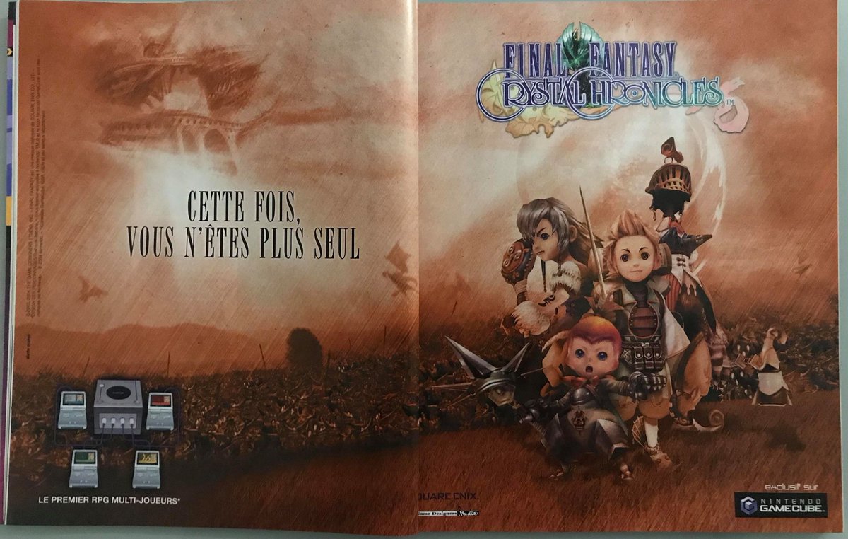 AllmightoFranky's tweet photo. La publicité du jour,bonjour!De la pub récup dans un #Nintendo le mag officiel (#NLMO)!Des doubles-pages pour Quitte ou double 007 et #FinalFantasyCrystalChronicles sur #GameCube,#MarioEtLuigi superstar Saga sur #GBA et #Rogueops sur Cube!#retro #retrogaming #90s #2000s #80s https://t.co/ITRSrZlPjY