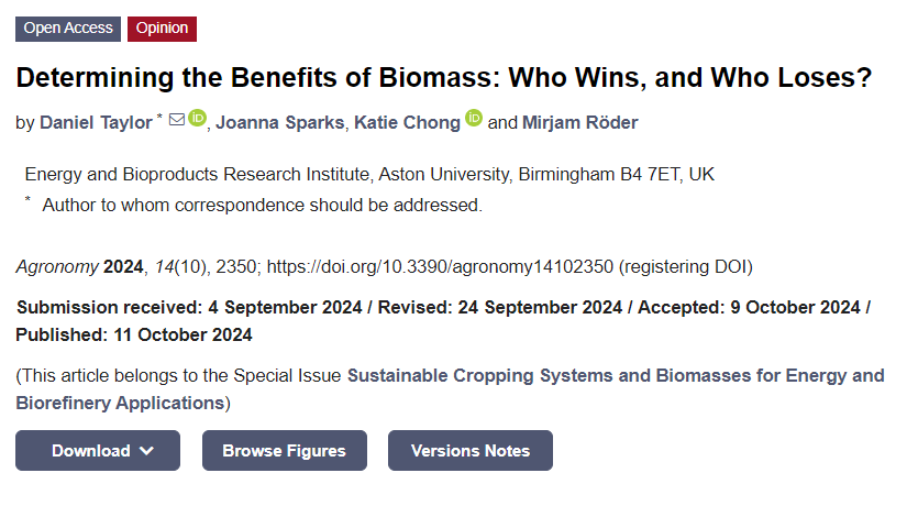 DanJ_Taylor's tweet photo. 📰 Just published the second paper of my early research career in @Agronomy_Mdpi, titled "Determining the Benefits of Biomass: Who Wins, and Who Loses?"!

❓ In it we share some of our thinking on UK biomass policy design and sustainability.

🔗 Read on: https://t.co/SGpXFstzKV https://t.co/UysbR9aagt
