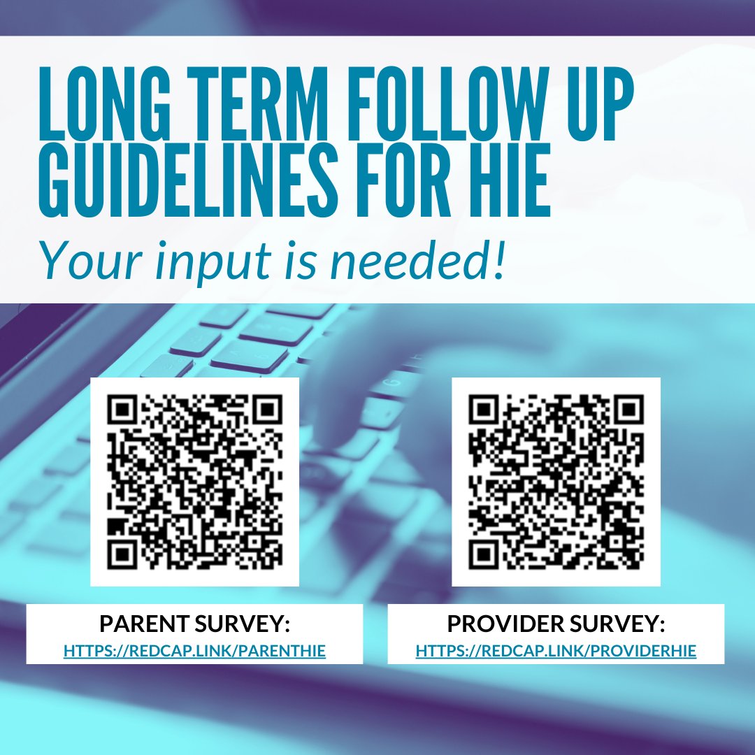 #NeoTwitter &amp; #NeuroTwitter - There are currently ZERO long-term follow-up guidelines for HIE (we've looked, and asked). Let's change that. 
We need both PARENT &amp; multidisciplanary PROVIDER input, and a global reach! 🌎🌍🌏
Help us get this off the ground -- share with HIE