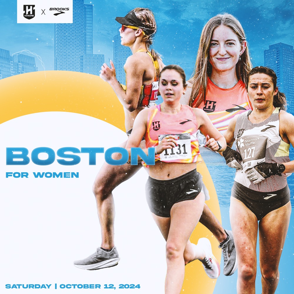 Jessie Cardin, Sarah Disanza, Maggie Donahue, and Caroline Garrett will race the Boston for Women 10k Saturday morning!
Graphic:  Aaron Greb