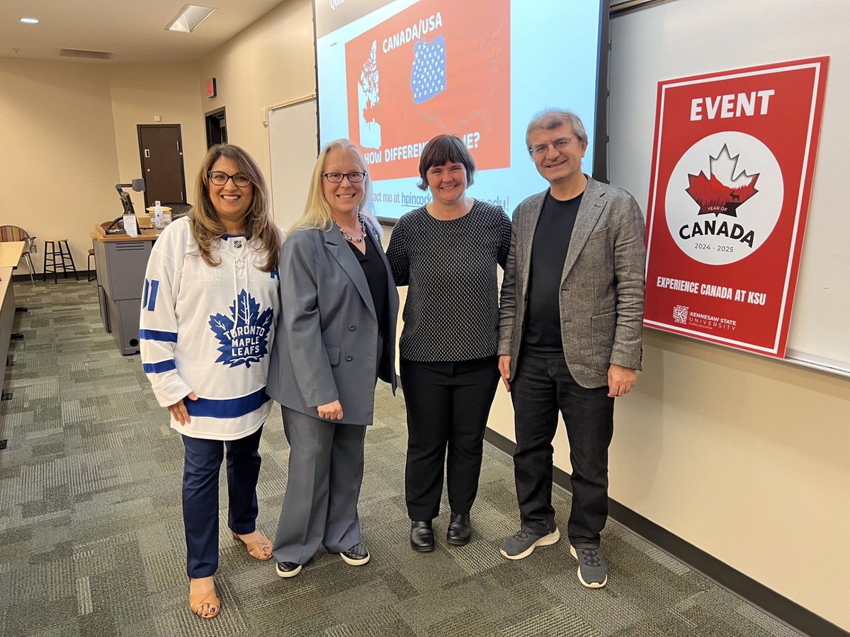 It was a pleasure listening to Dr. Heather Pincock talk  on political differences between Canada and the US as part of KSU’s  Year of Canada Initiative. Thank you to Shae Smith, Dean CATHERINE KAUKINEN and Dr. Ramazan Kilinc for your support. #ConflictManagement