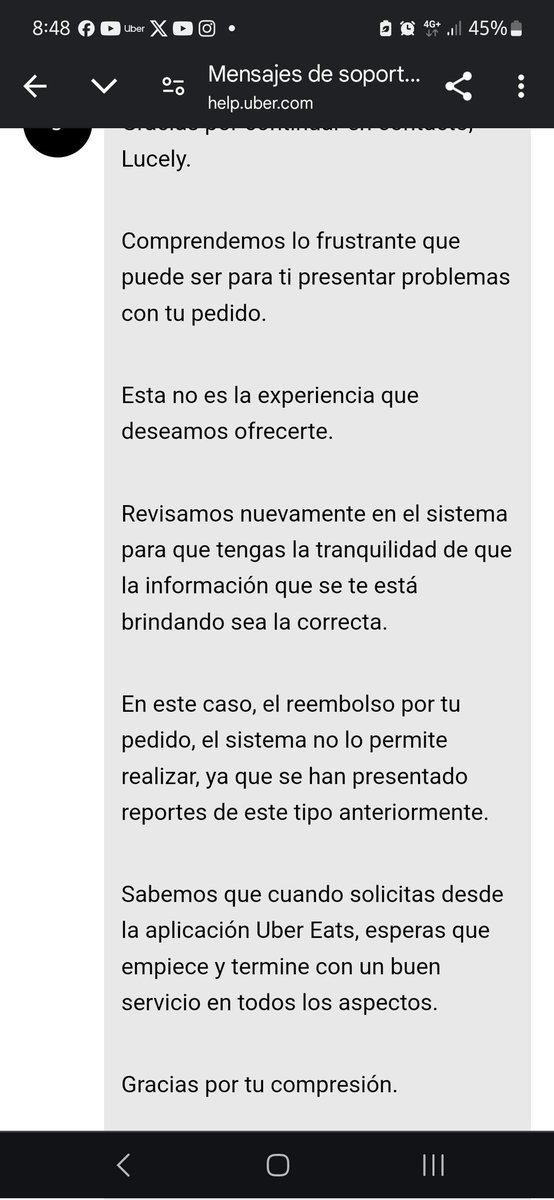 LayCru's tweet photo. @Uber_Support Listo espero me ayuden a solucionarlo https://t.co/11bRc9WCx3