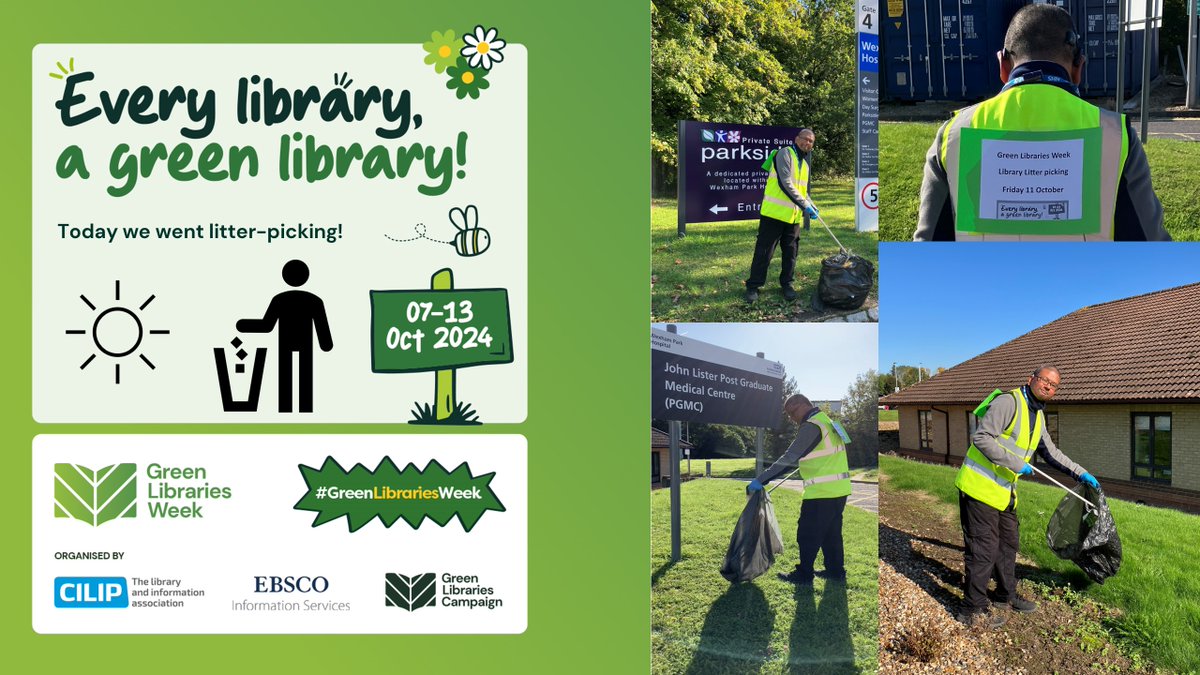 fhft_libraries's tweet image. Litter-picking for a greener library! 🌱💚🚮
Our team is proud to participate in Green Libraries Week. 
Keeping our community clean and sustainable. @librariesweek #GreenLibrariesWeek #LitterPick #Sustainability