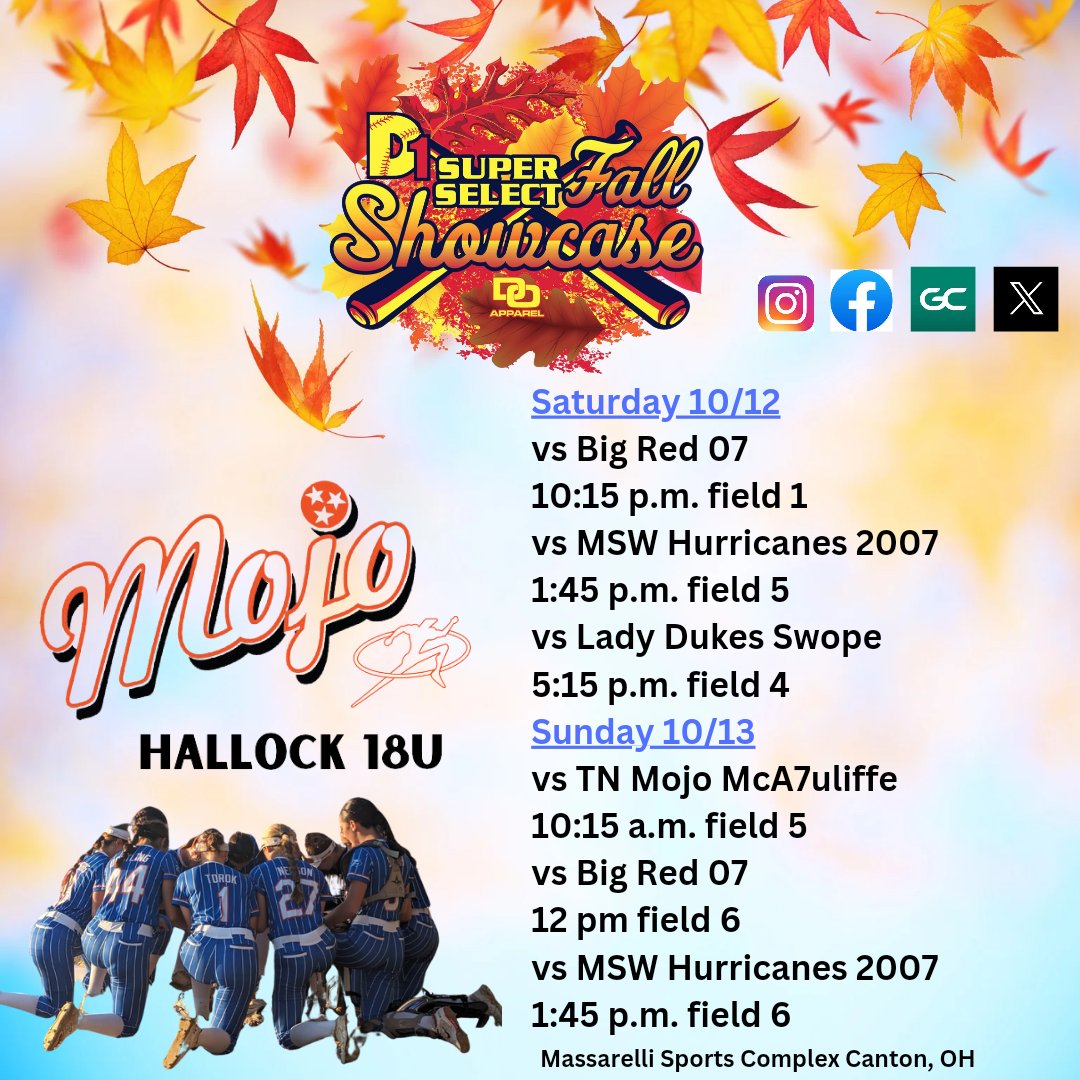 updated schedule for this weekend