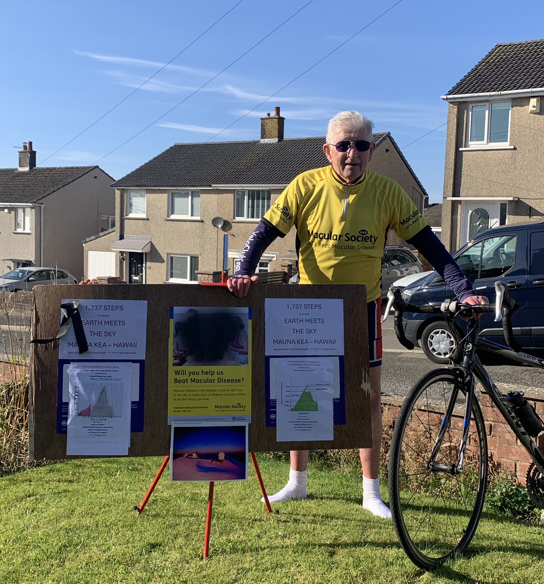 5,000m and climbing...our fundraising cyclist Gerard, 85, is making solid progress with his world's tallest mountain challenge, all by doing laps of his local street. It's all in memory of his late wife Margaret who had Sorsby Fundus Dystrophy.

Read more: whitehavennews.co.uk/news/24619317.…