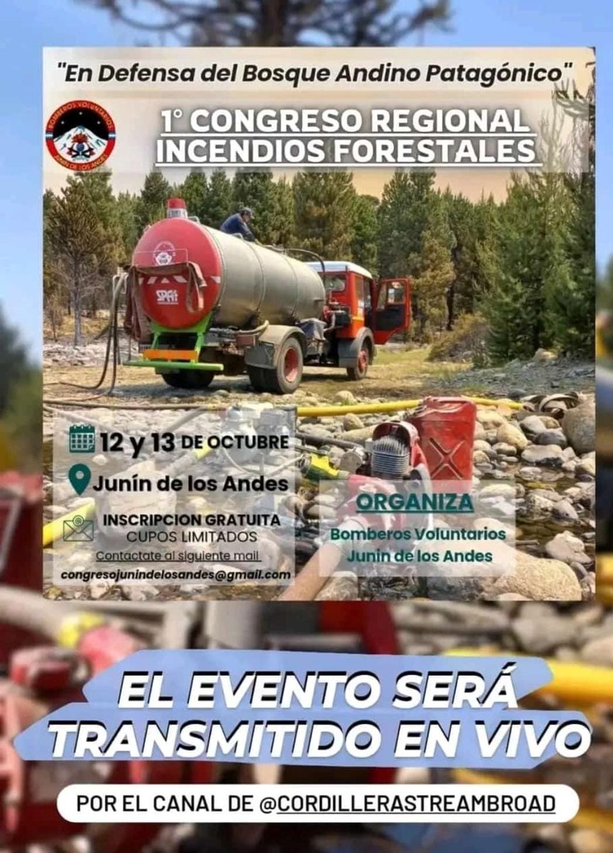 El domingo estaré participando de este congreso organizado por bomberos voluntarios junin de los Andes